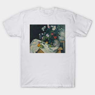 Still Life with Flowers and Fruit by Paul Cezanne T-Shirt